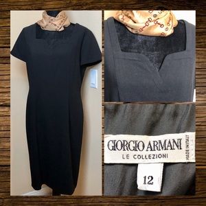 Giorgio Armani Classic Black Dress Size 12 N WOT